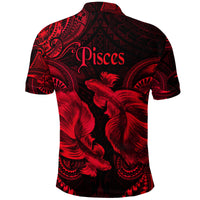 Pisces Zodiac Polynesian Polo Shirt Unique Style Red LT8 - Polynesian Pride