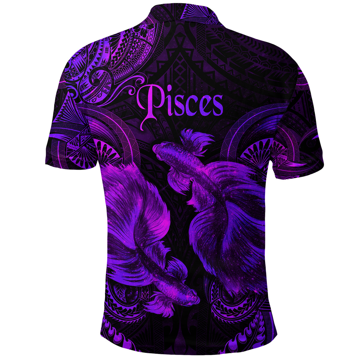 Pisces Zodiac Polynesian Polo Shirt Unique Style Purple LT8 - Polynesian Pride