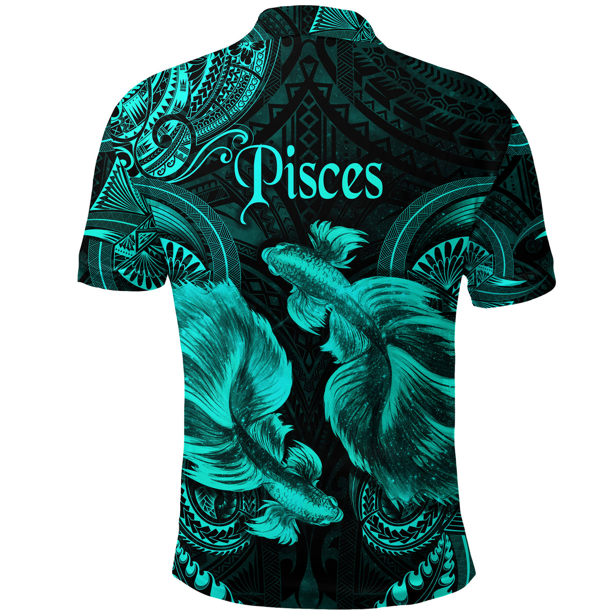 Pisces Zodiac Polynesian Polo Shirt Unique Style Turquoise LT8 - Polynesian Pride