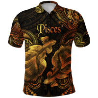 Pisces Zodiac Polynesian Polo Shirt Unique Style Gold LT8 - Polynesian Pride