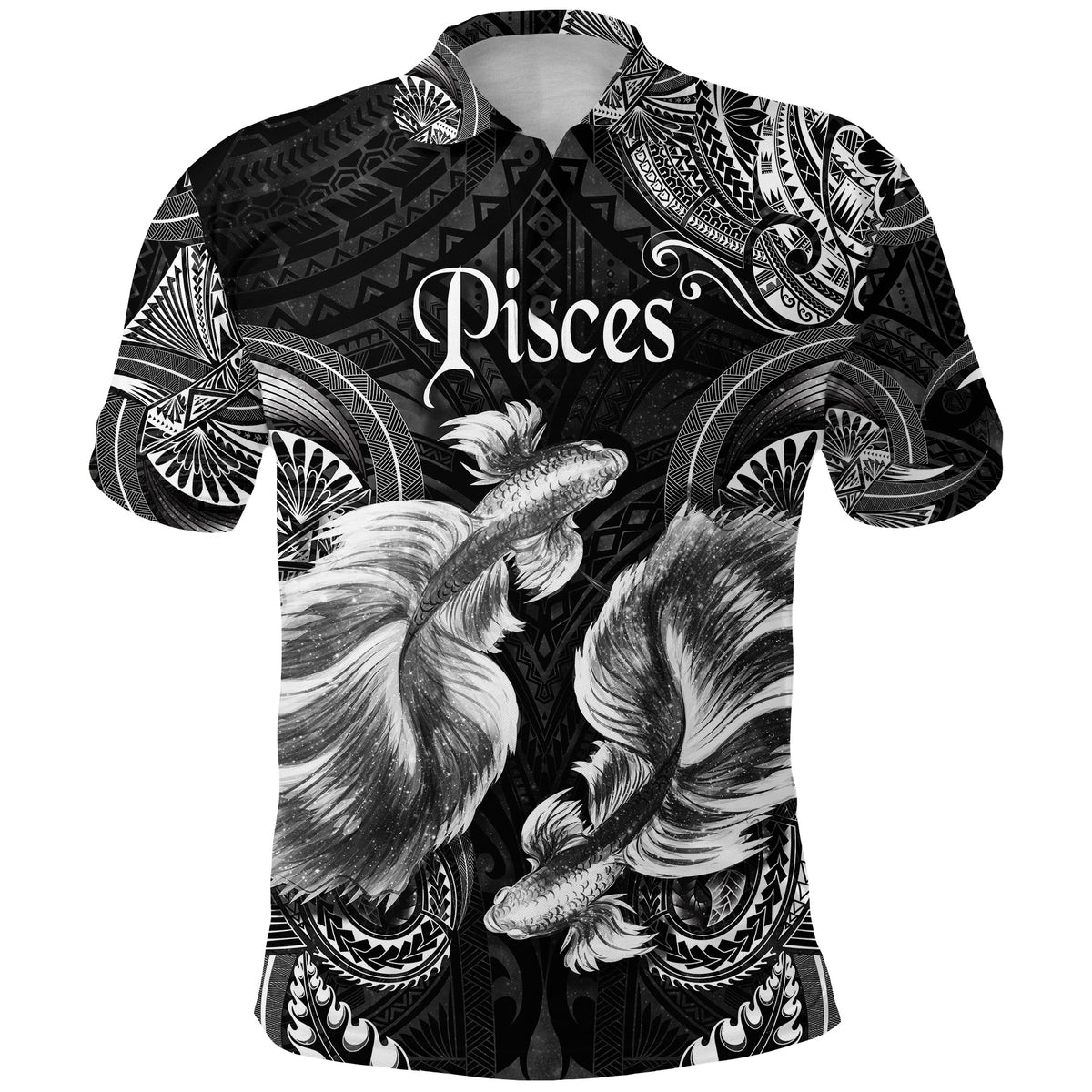 Pisces Zodiac Polynesian Polo Shirt Unique Style Black LT8 - Polynesian Pride