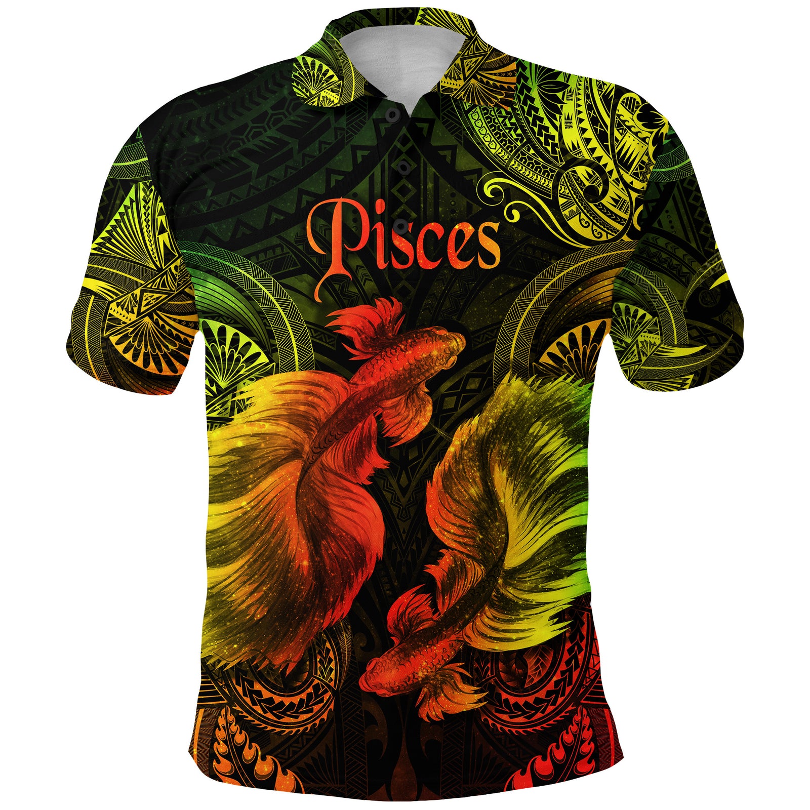 Pisces Zodiac Polynesian Polo Shirt Unique Style Reggae LT8 - Polynesian Pride