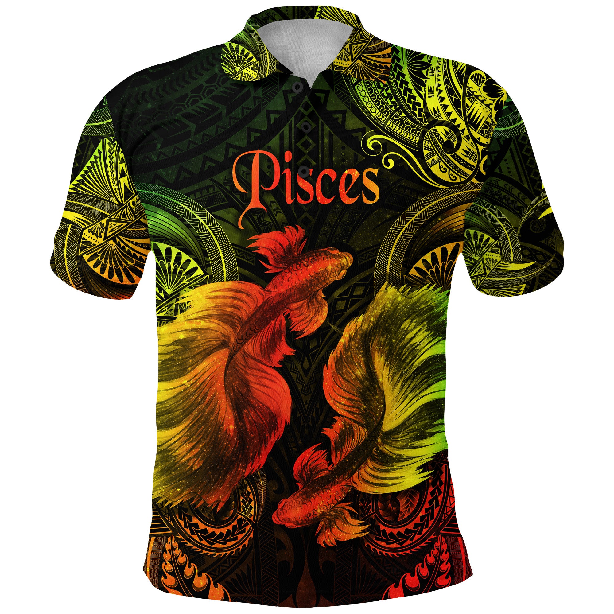Pisces Zodiac Polynesian Polo Shirt Unique Style Reggae LT8 - Polynesian Pride