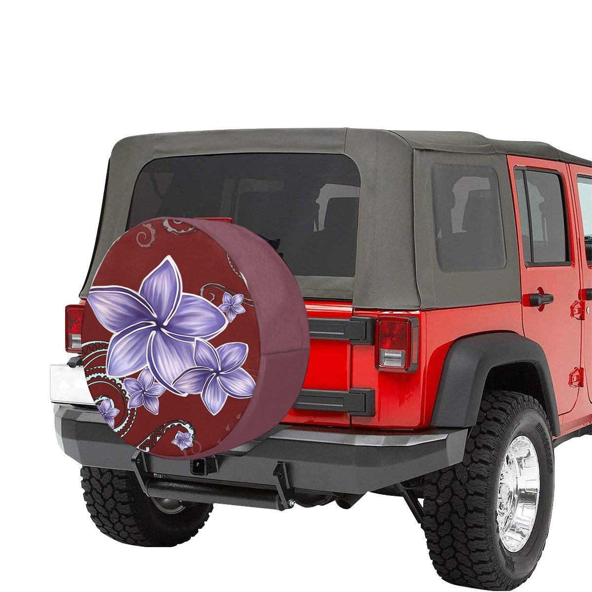 Plumeria Violet Polynesia Red Spare Tire Cover AH - Polynesian Pride