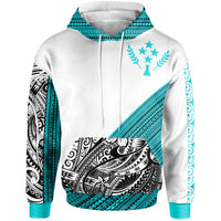 Kosrae Custom Hoodie Diagonal Pattern White Unisex Black - Polynesian Pride