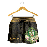 Pohnpei Women's Shorts - Polynesian Gold Patterns Collection - Polynesian Pride