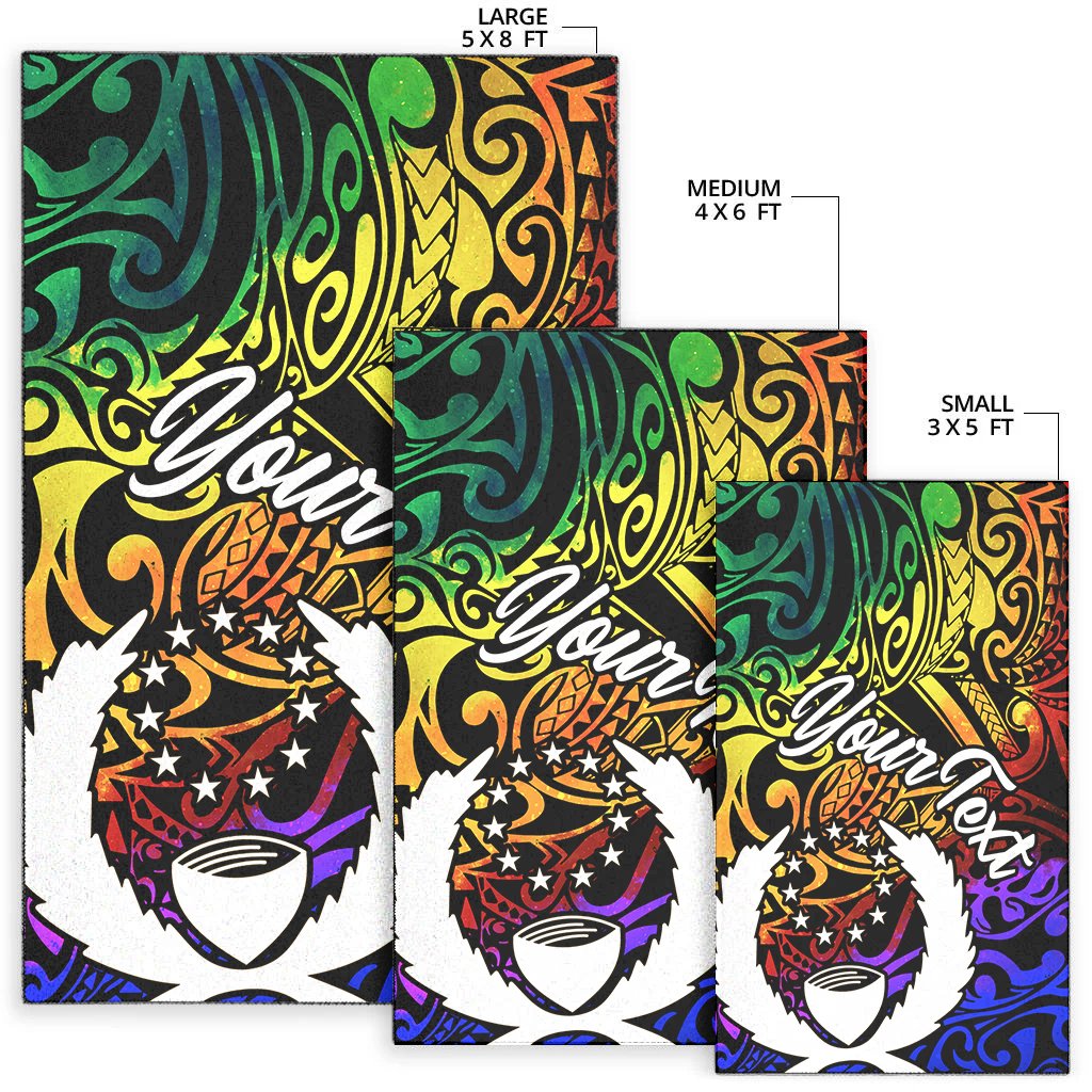 Pohnpei Custom Personalised Area Rug - Rainbow Polynesian Pattern - Polynesian Pride