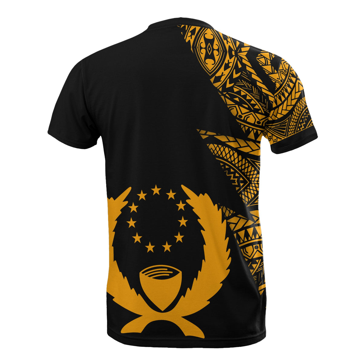 Pohnpei Custom T Shirt Micronesian Pattern Gold Style - Polynesian Pride