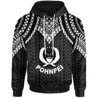 Pohnpei Hoodie Polynesian Armor Style Black Unisex Black - Polynesian Pride