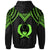 Pohnpei Custom Zip up Hoodie Polynesian Armor Style Green - Polynesian Pride