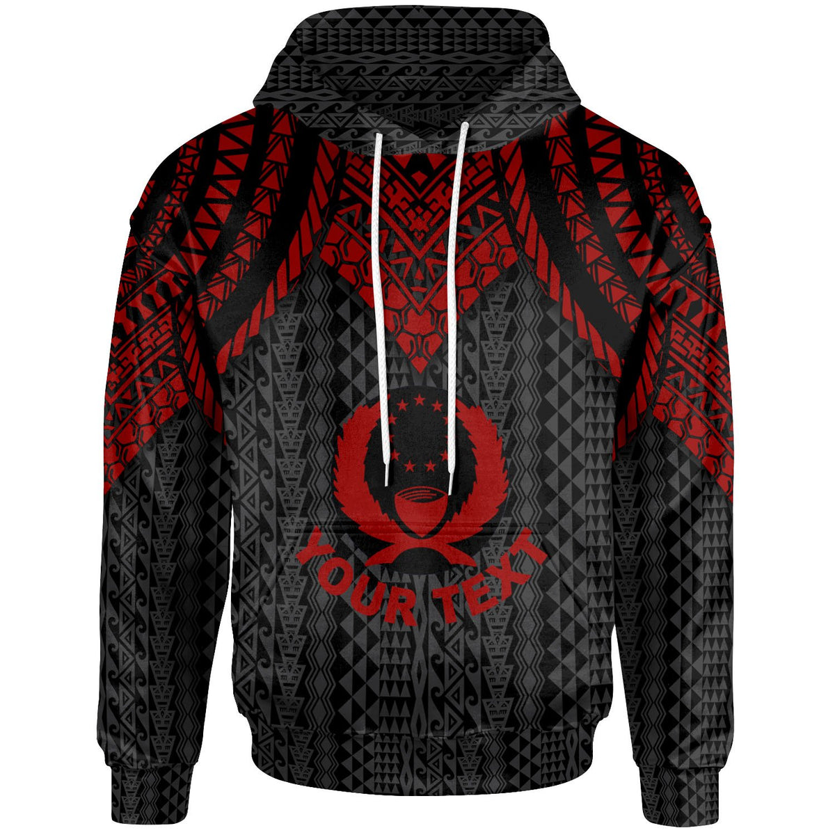 Pohnpei Zip up Hoodie Polynesian Armor Style Red Unisex Red - Polynesian Pride