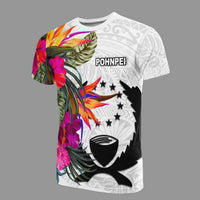 Pohnpei Micronesian T Shirt Hibiscus White Pattern Unisex White - Polynesian Pride