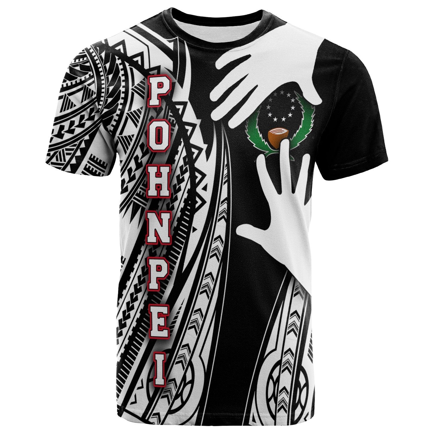 Pohnpei T Shirt Touch My Heart Unisex Black - Polynesian Pride