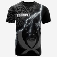 Pohnpei T Shirt Pohnpei Flag Lighting Thunder Unisex Black - Polynesian Pride