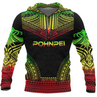 Pohnpei All Over Hoodie Micronesian Reggae Color Version Chief Style Unisex Reggae - Polynesian Pride