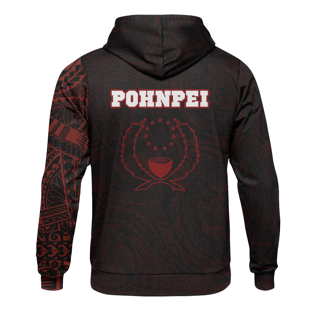 Micronesia All Over Print Hoodie Pohnpei In My Heart Red - Polynesian Pride