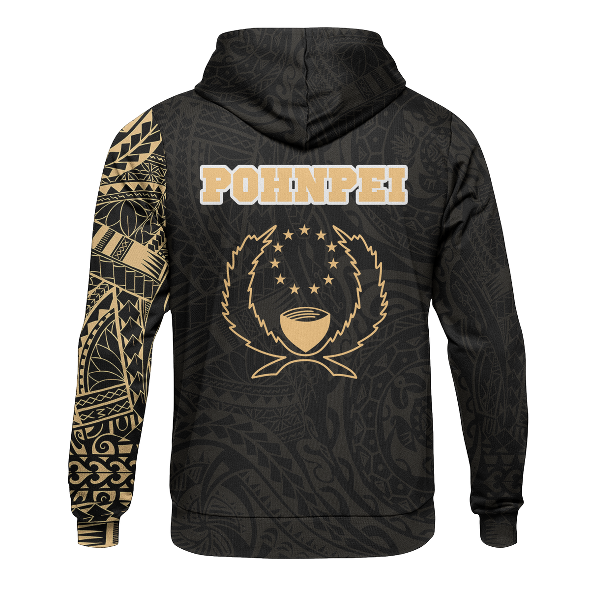 Micronesia All Over Print Hoodie Pohnpei In My Heart Gold - Polynesian Pride