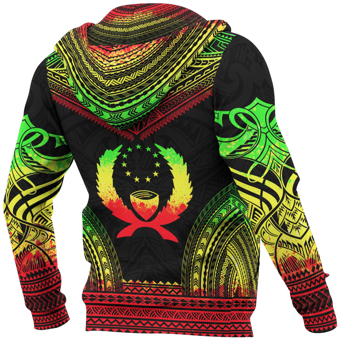 Pohnpei All Over Hoodie Micronesian Reggae Color Version Chief Style - Polynesian Pride