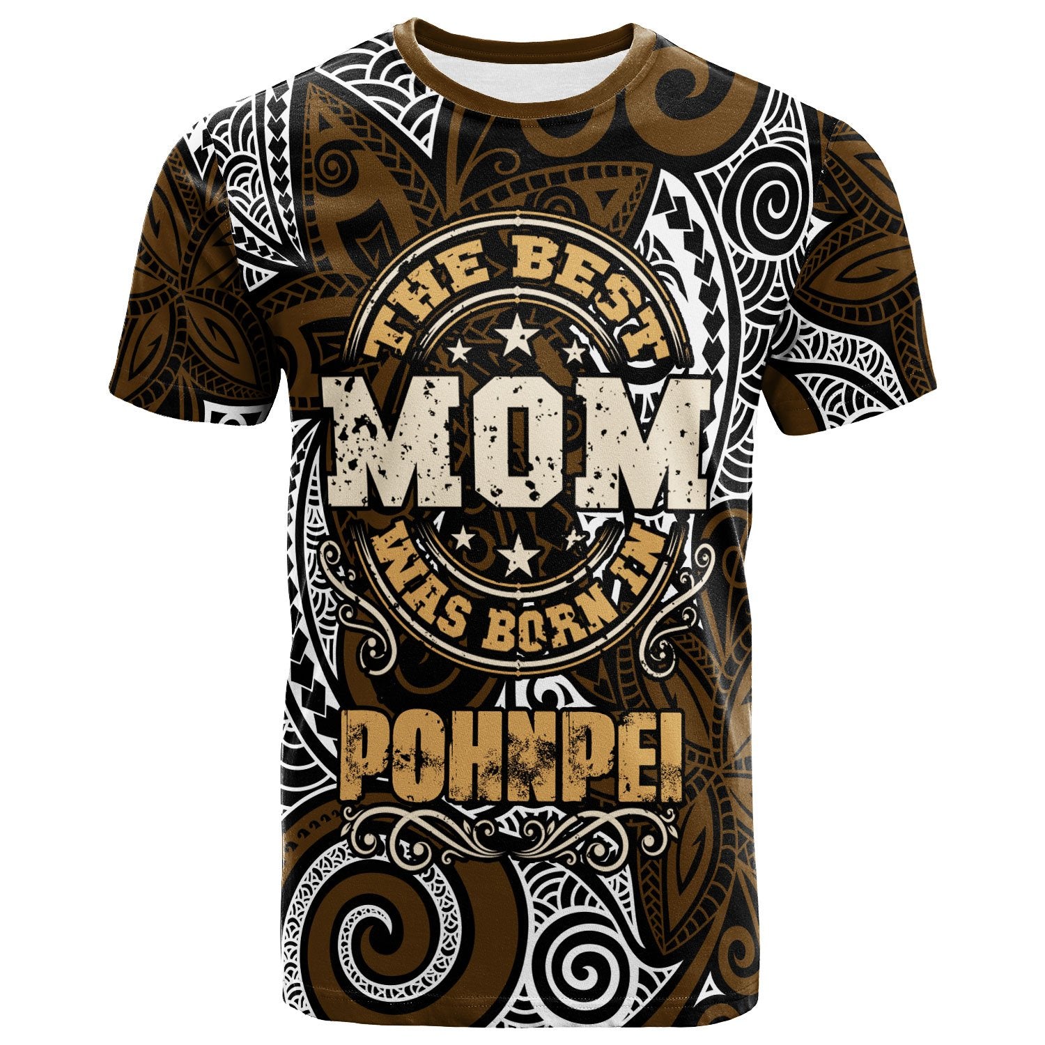 Pohnpei T Shirt The Best Mom Was Born In Unisex Brown - Polynesian Pride