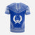 Pohnpei Custom T Shirt Pohnpei Flag Polynesian Chief Tattoo Blue Version - Polynesian Pride