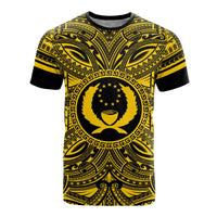 Pohnpei All T Shirt Pohnpei Coat Of Arms Polynesian Gold Black Unisex Gold - Polynesian Pride