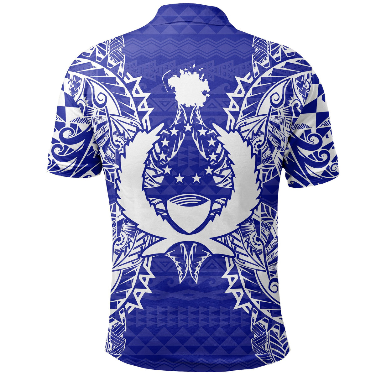 Pohnpei Polo Shirt Pohnpei Flag Map Polynesian Tattoo Blue - Polynesian Pride