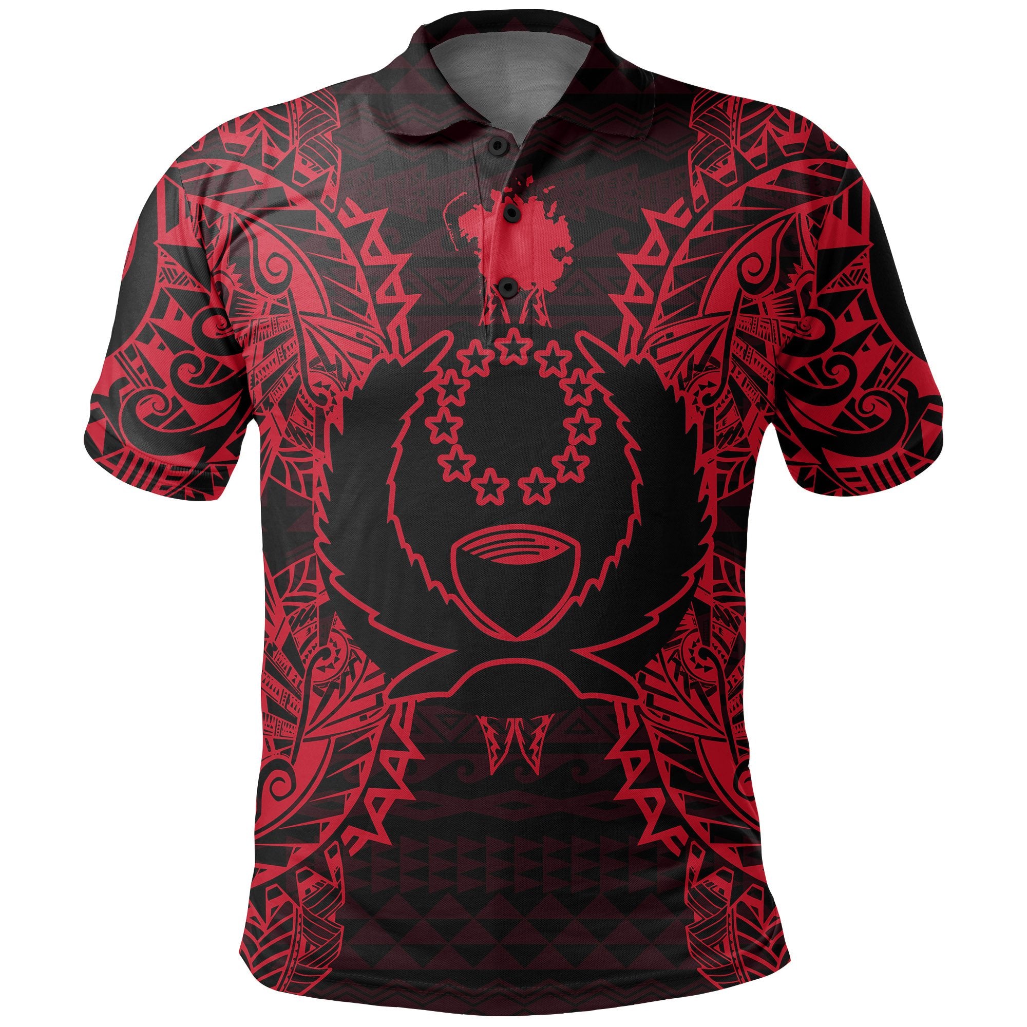 pohnpei-polo-shirt-pohnpei-flag-map-polynesian-tattoo-red