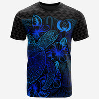 Pohnpei T Shirt Pohnpei Flag Turtle Hibiscus Blue Unisex Blue - Polynesian Pride