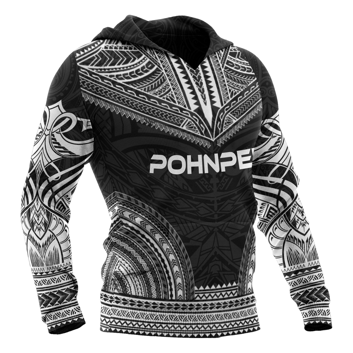 Pohnpei Polynesian Chief Hoodie Black Version - Polynesian Pride