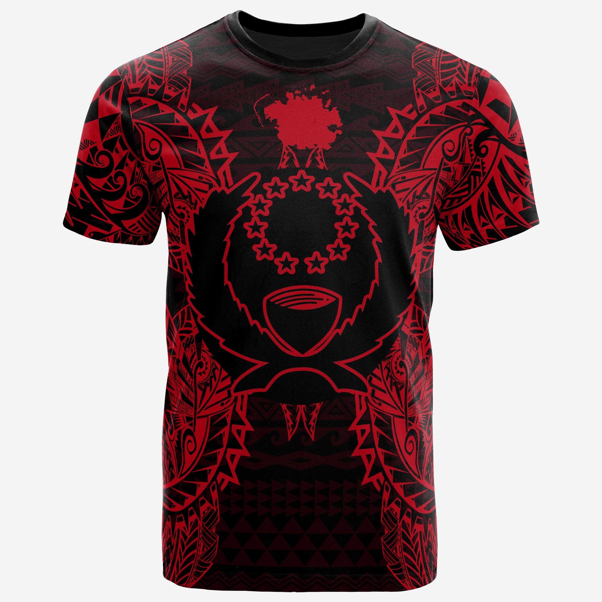 Pohnpei All T Shirt Pohnpei Flag Map Polynesian Tattoo Red Unisex Gold - Polynesian Pride