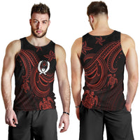 Pohnpei Custom Personalised Men's Tank Top - Red Turtle - Polynesian Pride