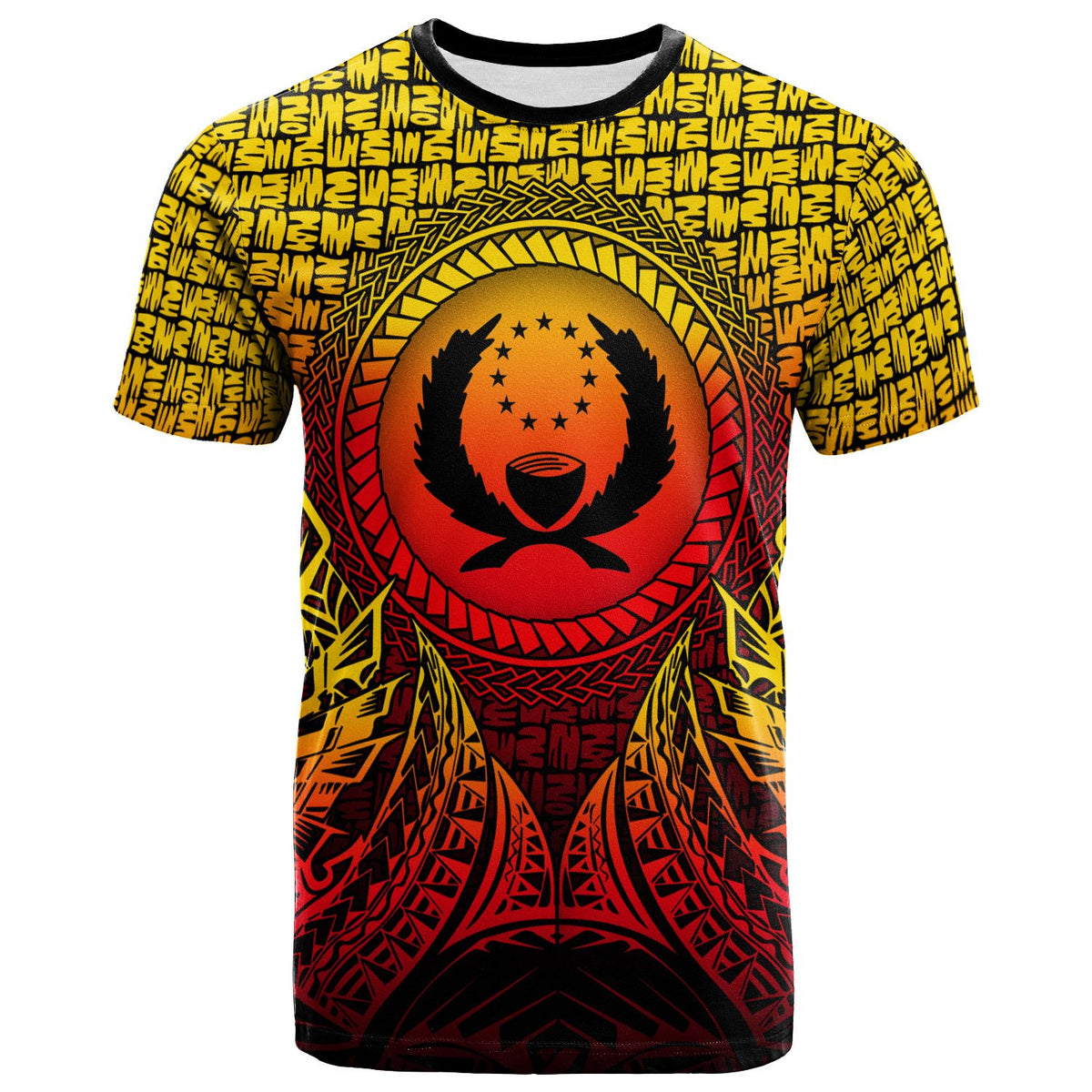 Pohnpei Micronesian T Shirt Circle Pattern Yellow Unisex Yellow - Polynesian Pride