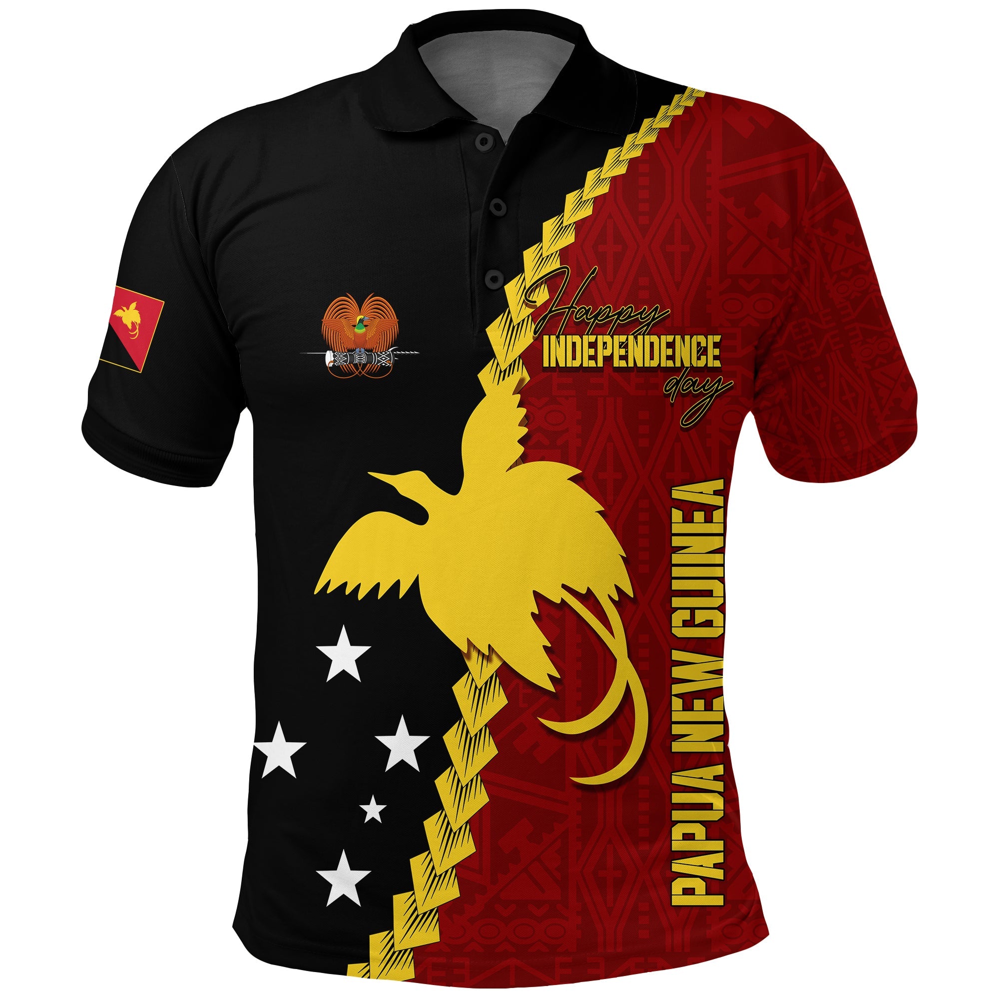 Custom Papua New Guinea Polo Shirt 47th Independence Anniversary Motu Revareva LT7 Red - Polynesian Pride