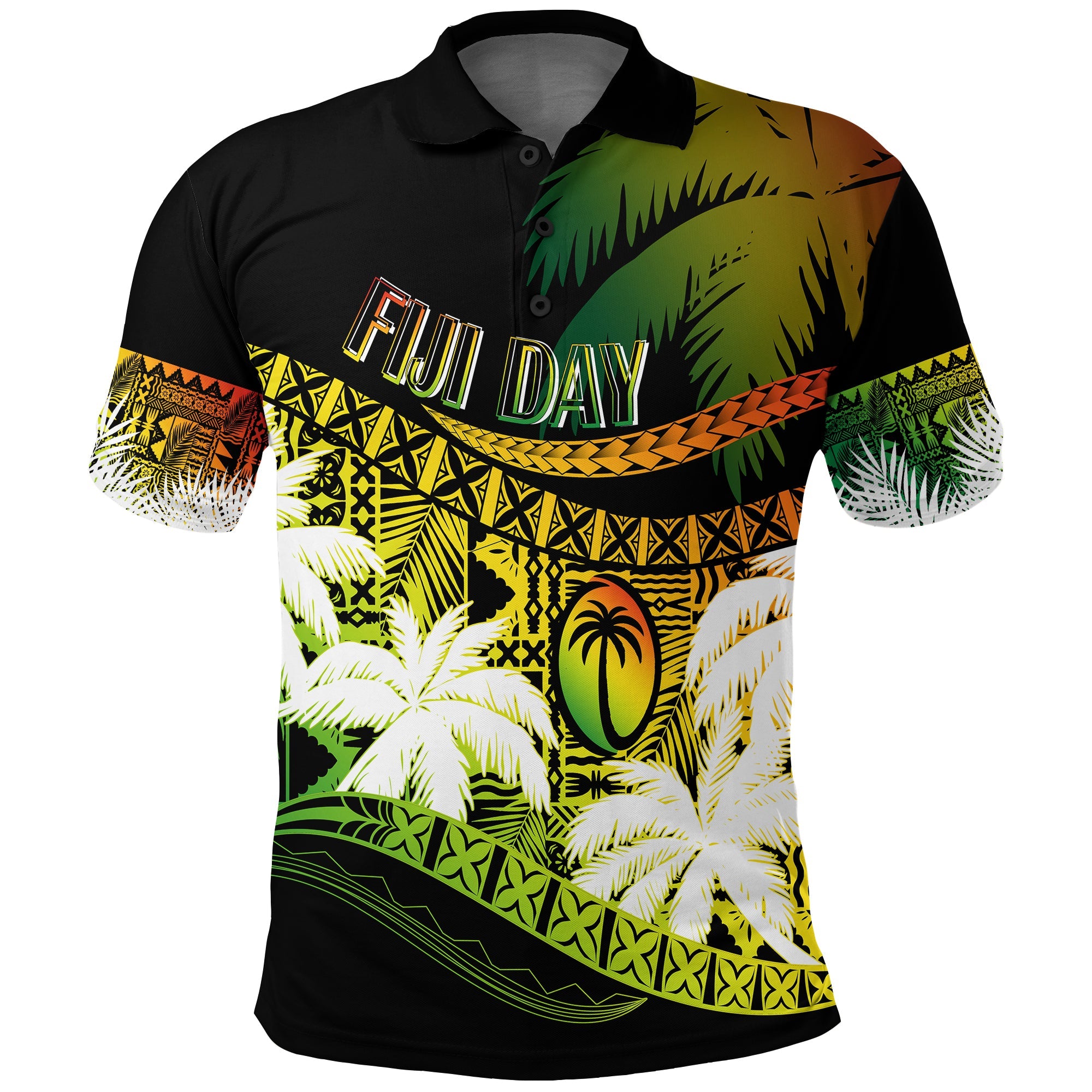 Custom Fiji Day Polo Shirt Flying Fijians Masi Kesa Style Reggae LT7 Reggae - Polynesian Pride