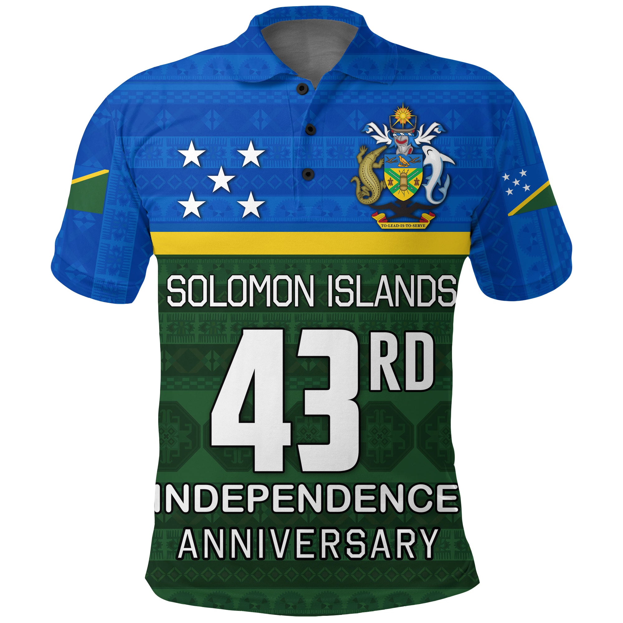 Solomon Islands 43rd Independence Anniversary Polo Shirt LT4 Unisex Blue - Polynesian Pride