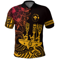 Hawaii Outrigger Canoe Paddling Polo Shirt Tribal Tiki LT7 Unisex Black - Polynesian Pride