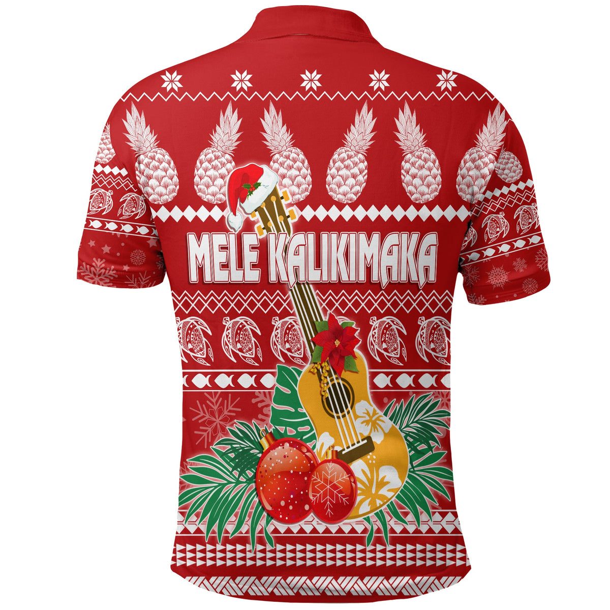 Hawaii Christmas Polo Shirt Mele Kalikimaka Ukulele LT7 - Polynesian Pride