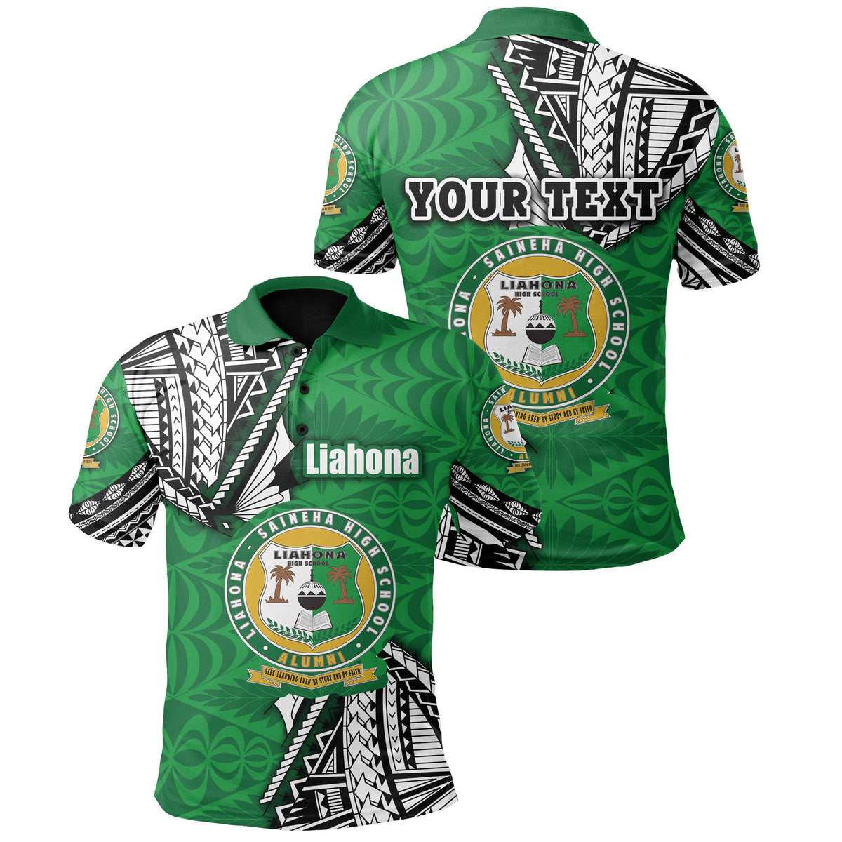 Custom Liahona Tonga Polo Shirt Polynesian Style Unisex Green - Polynesian Pride