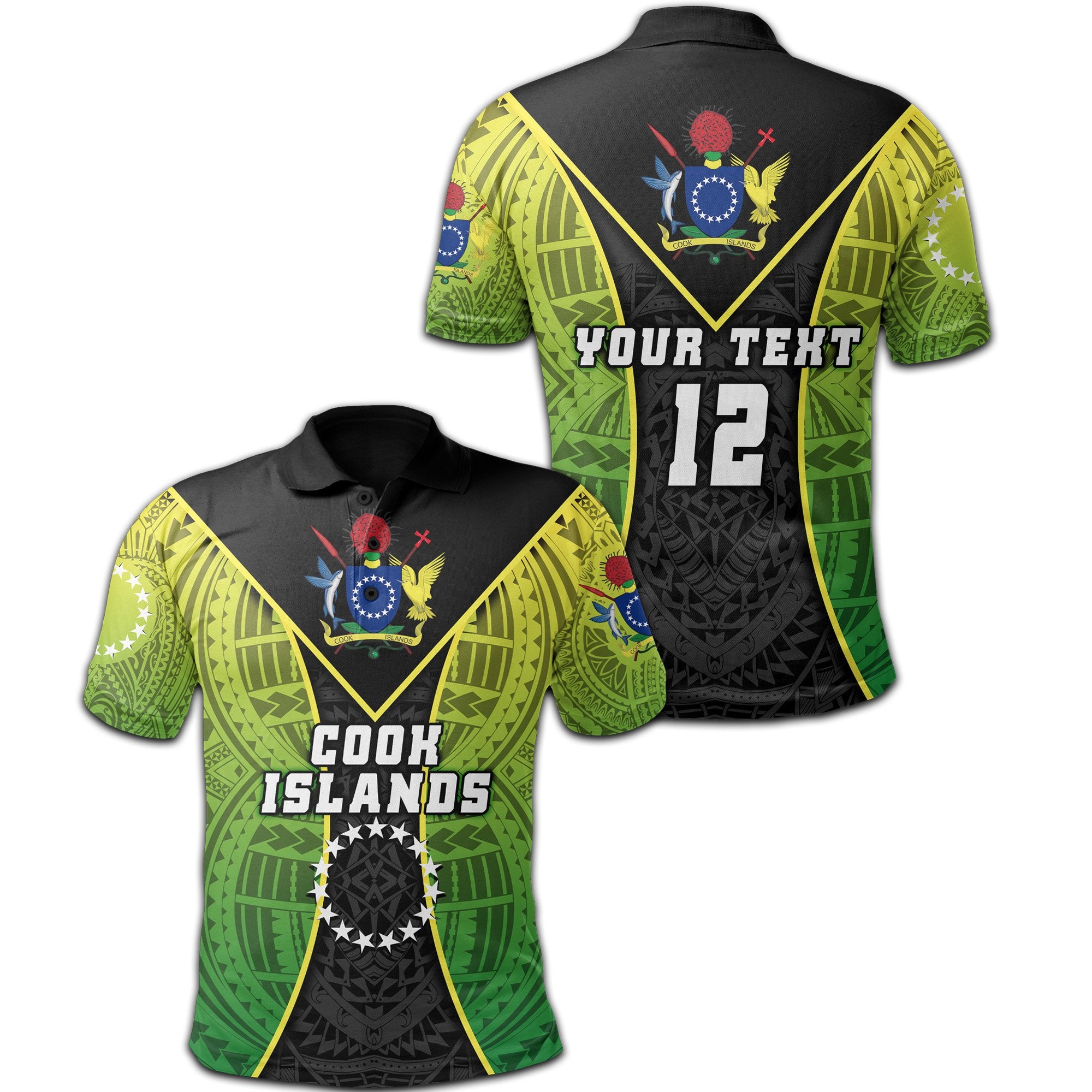 Custom Cook Islands Rugby Polo Shirt Style Gown Unisex Green - Polynesian Pride