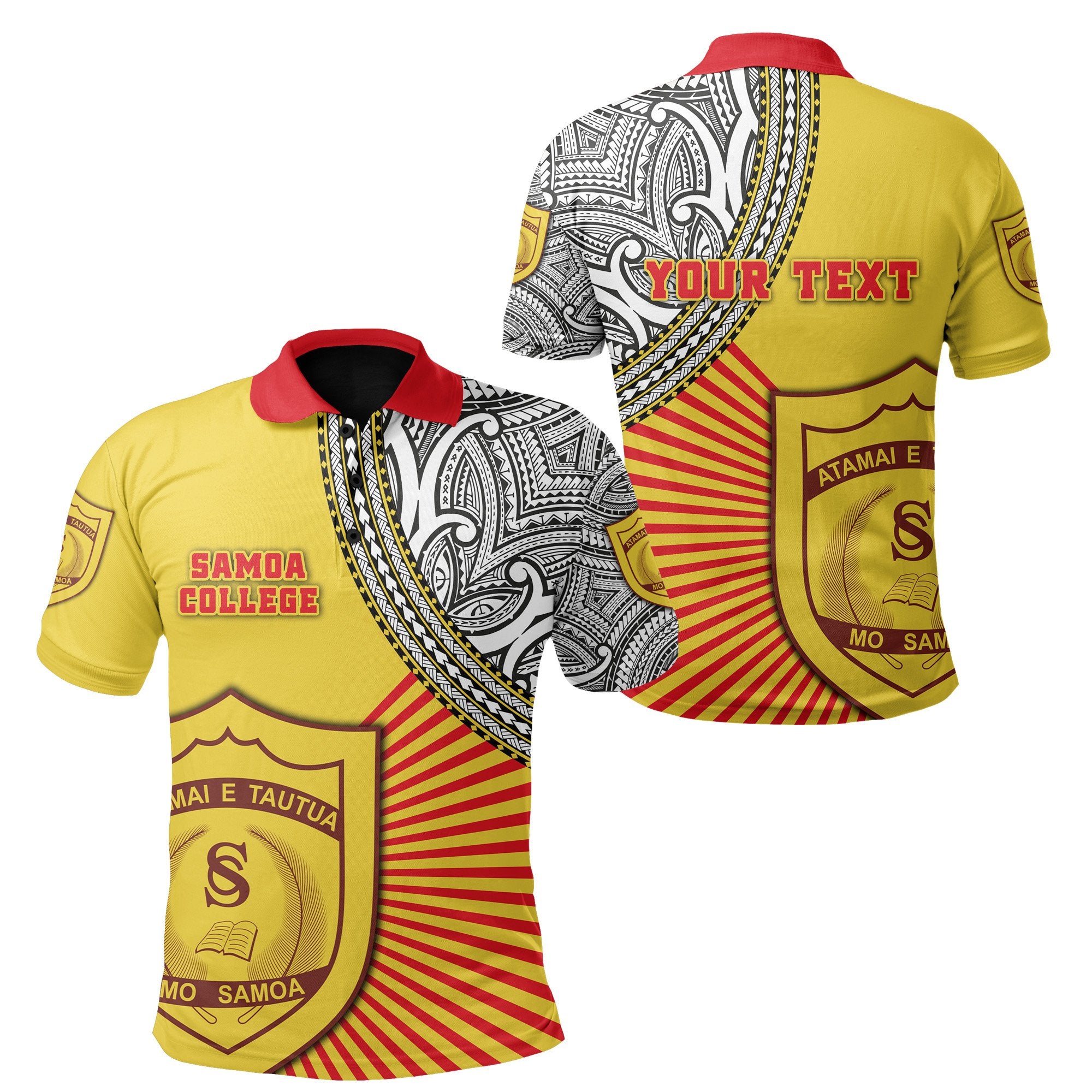Custom Samoa College Polo Shirt Special Style Unisex Yellow - Polynesian Pride