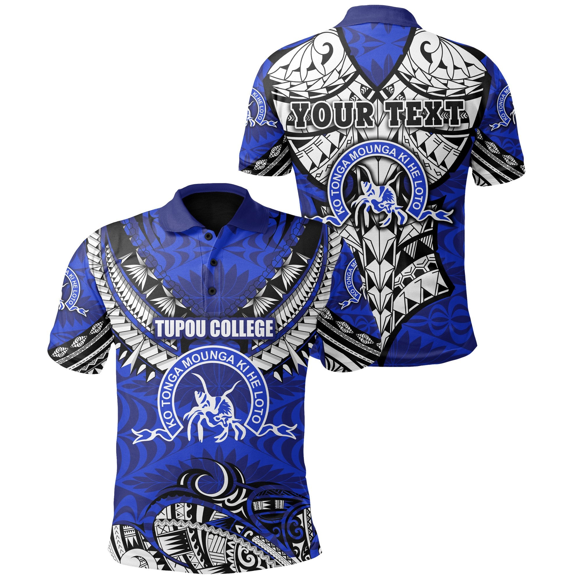 Custom Kolisi Ko Tupou College Tonga Polo Shirt Version Special 2 Unisex Blue - Polynesian Pride