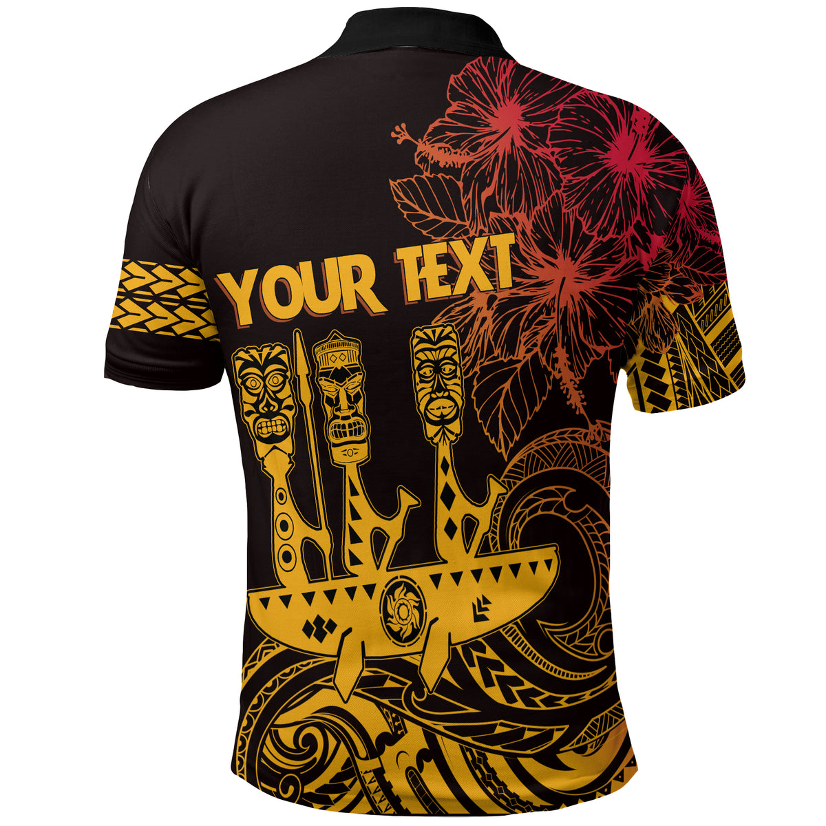 Hawaii Outrigger Canoe Paddling Polo Shirt Tribal Tiki LT7 - Polynesian Pride