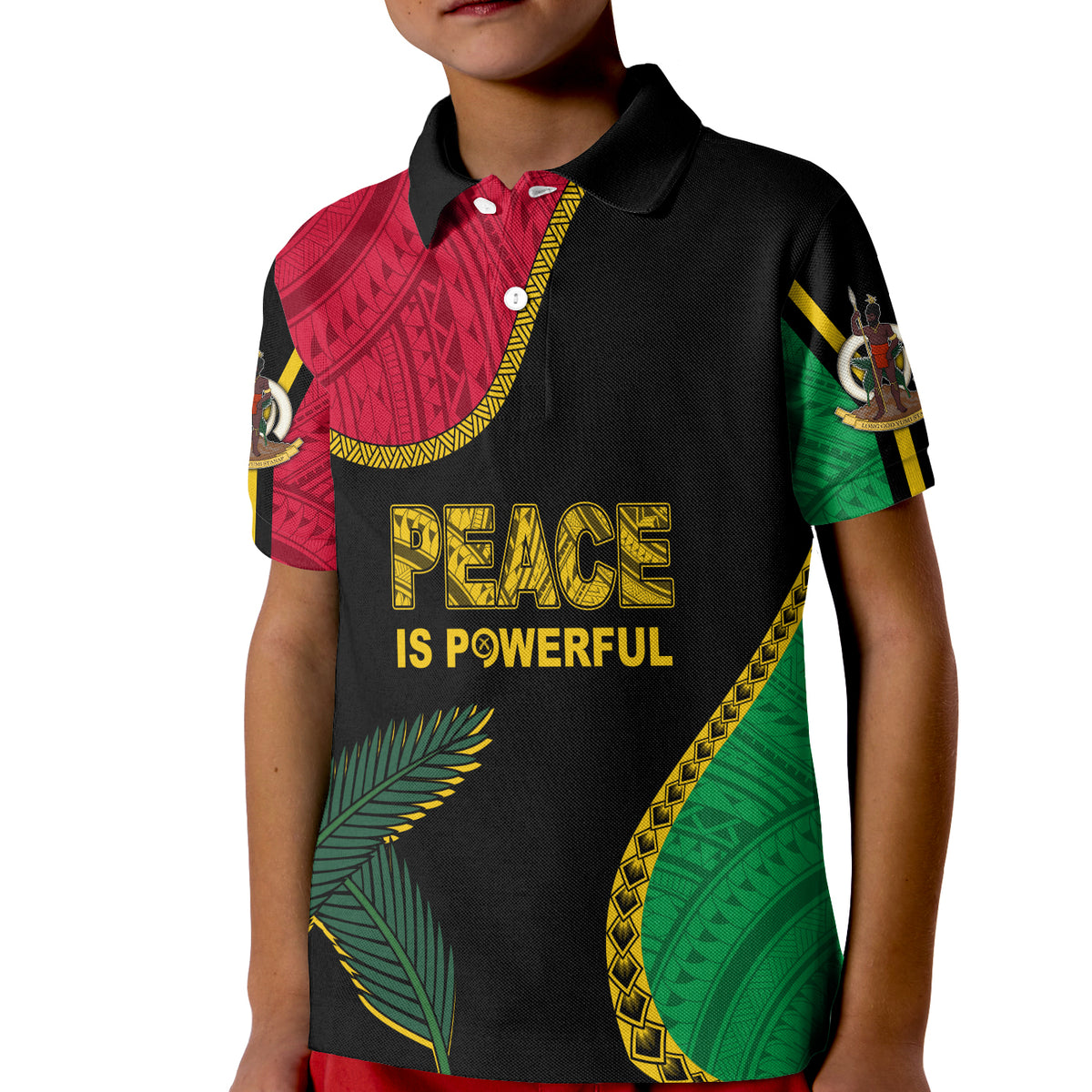 Vanuatu Father Lini Day Polo Shirt KID Simple Style LT7 - Polynesian Pride