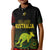 Personalised Aussie Wallabies Mix Mate Maa Tonga Polo Shirt KID Ver 02 LT7 Kid Black - Polynesian Pride