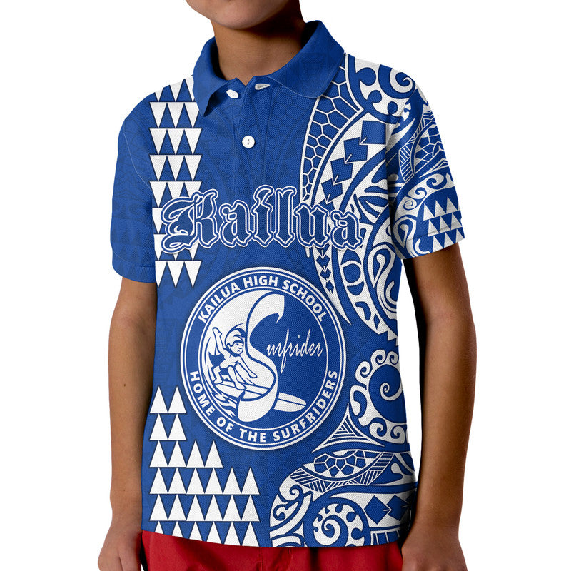 Custom Hawaii Kailua High School Polo Shirt Tribal Kakau LT9 - Polynesian Pride