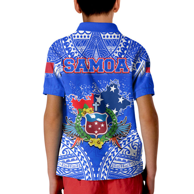 Toa Samoa Polynesian Rugby Polo Shirt Samoan Flag Blue Color LT9 - Polynesian Pride