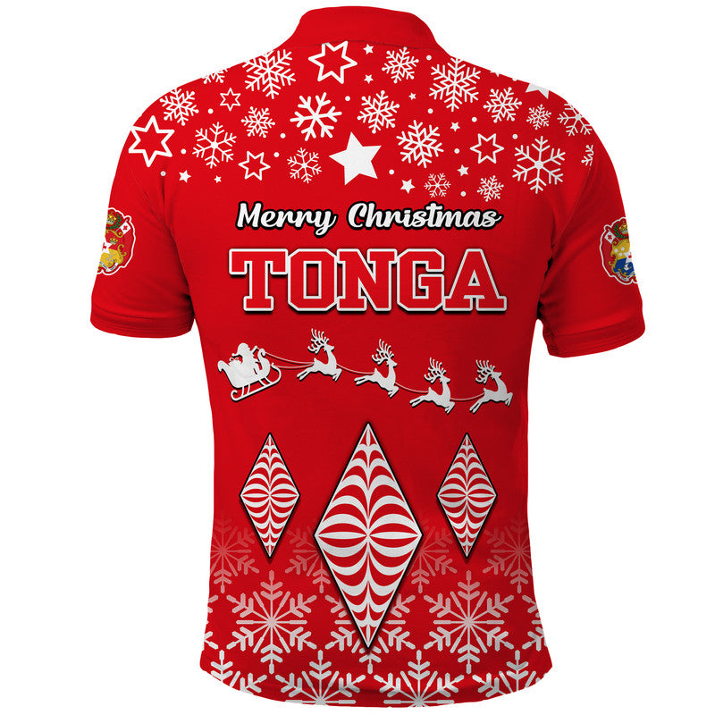 Tonga Kupesi Ngatu Merry Christmas Polo Shirt LT9 - Polynesian Pride