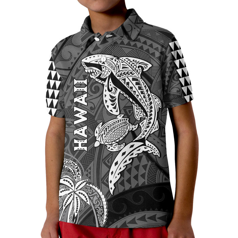 Hawaii Polo Shirt Shark and Turtle Mix Kakau LT9 - Polynesian Pride