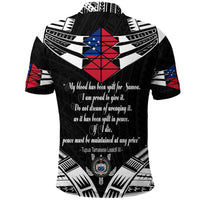 Samoa Black Saturday Polo Shirt 28 Dec 1929 Visual Arts Black LT9 - Polynesian Pride