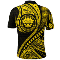 Federated States of Micronesia Independence Day Polo Shirt Gold Polynesian Wave Style LT9 - Polynesian Pride